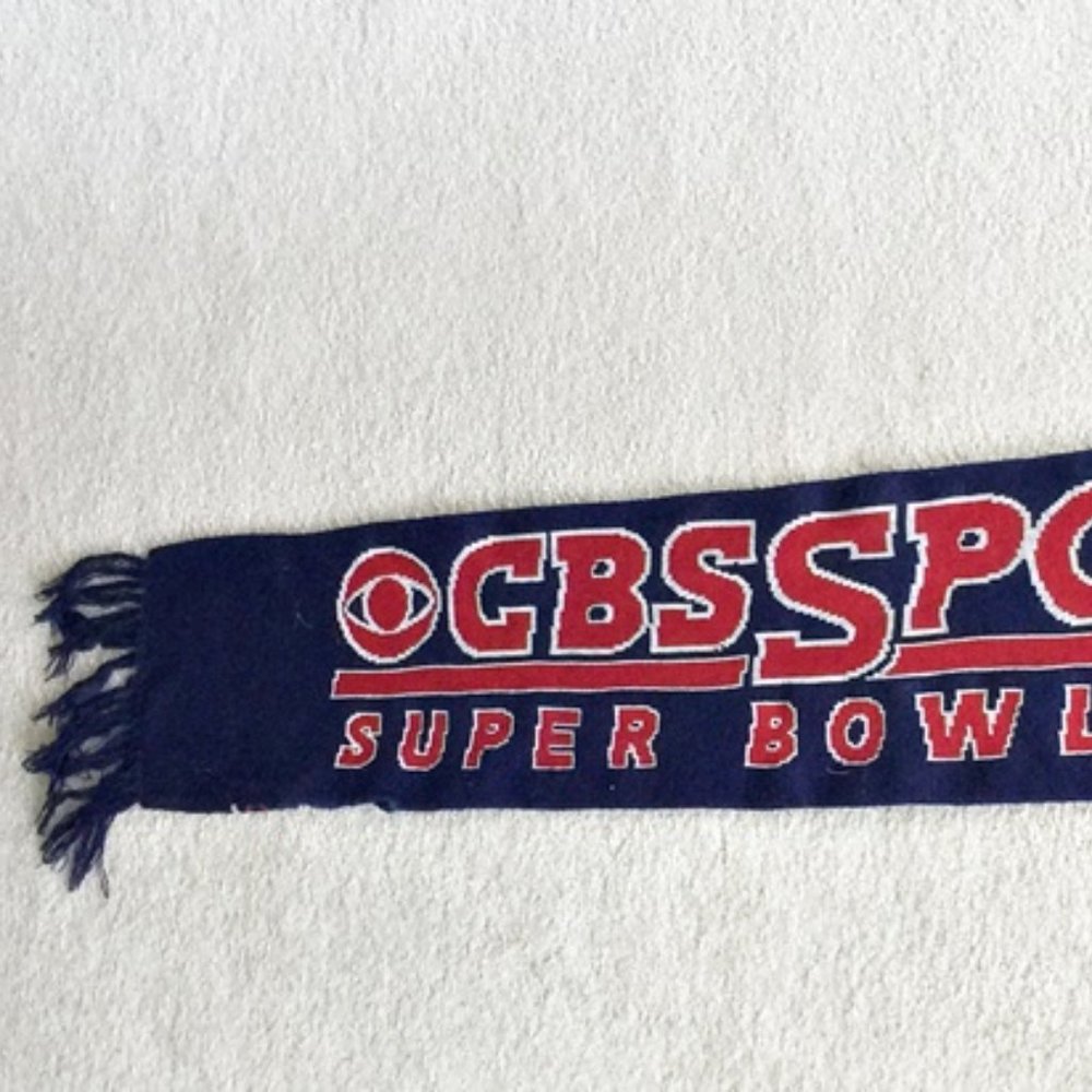 CBS Sports Super Bowl XXVI Long Scarf Blue Tassels